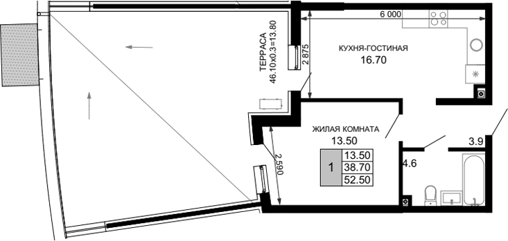2-комн. Фонтаны