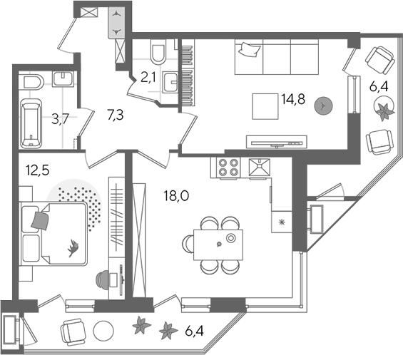 Продается 3-комн. квартира, 58.4 м²