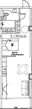 Объект, 40 м², 3/6 этаж, ЖК «Mirror»