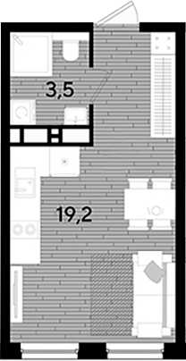 Студия, 22.7 м², 14/16 этаж, ЖК «DОГМА ПАРК»