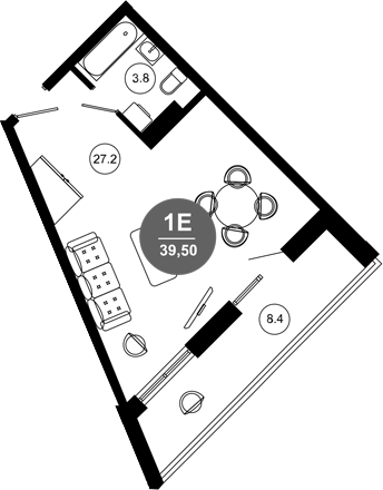 Студия, 31.1 м², 7/10 этаж, ЖК «Гостиничный комплекс GREENMONT»