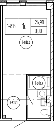 Продается 1-комн. квартира, 26.9 м²
