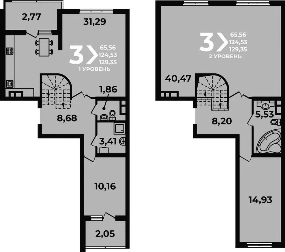 4+ комнаты, 124.53 м², 18/19 этаж, ЖК «Аксиома»