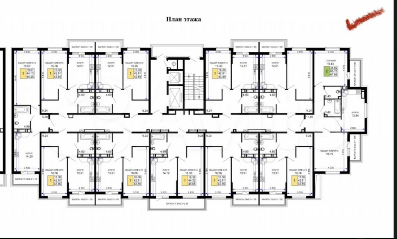 2-комн., 73.7 м², 15/15 этаж, ЖК «Лето» — фото 2