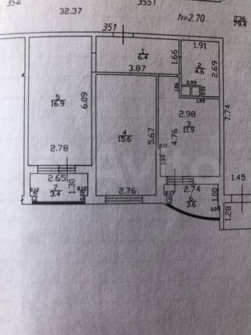 2-комн., 55.4 м², 18/18 этаж, ЖК «Атлант»