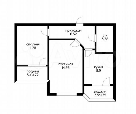 Продается 2-комн. квартира, 52.2 м²