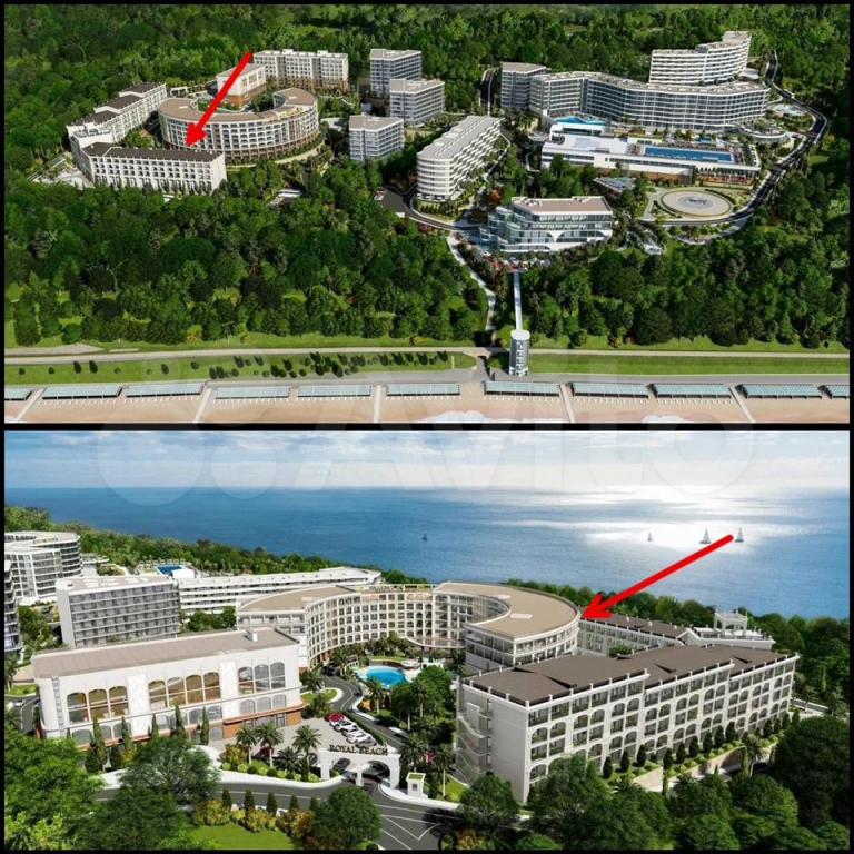 1-комн., 19 м², 2/8 этаж, ЖК «Гостиничный комплекс Royal Beach Sochi»