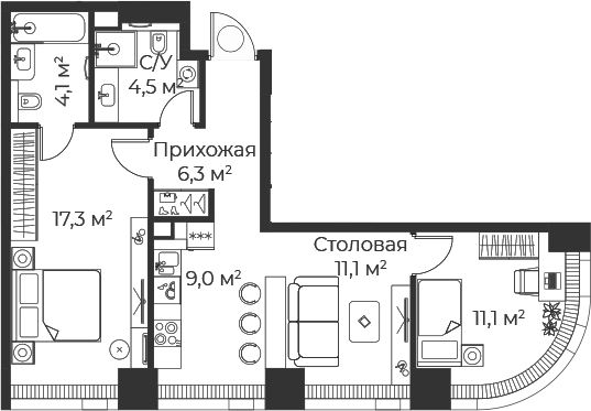 3-комн. Веер