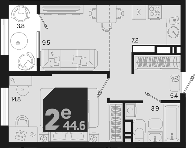 2-комн. квартира, 40.8 м² в ЖК Первое место — фото 2