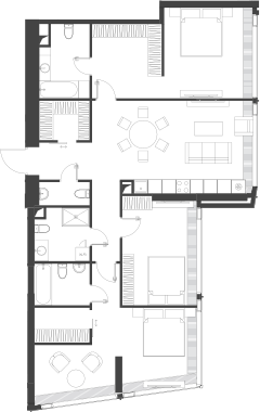 Студия, 126.25 м², 43/85 этаж, ЖК «Дом Дау»