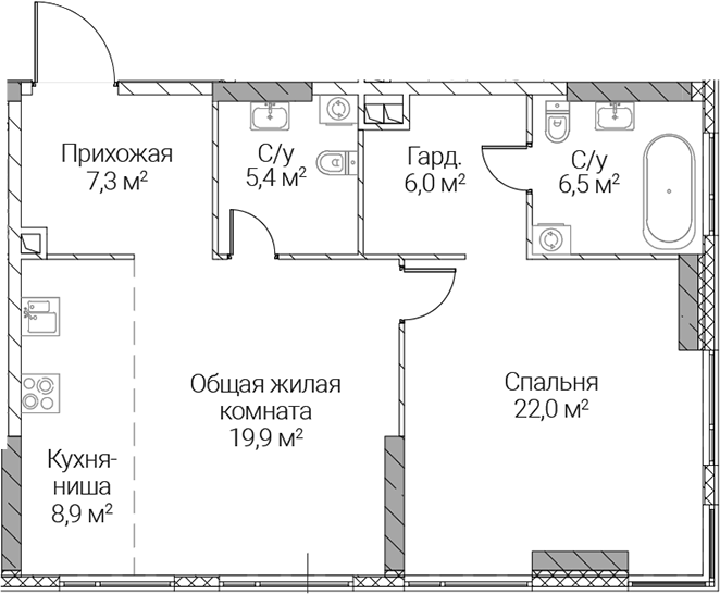 2-комн. СЕЗАР СИЛИКА