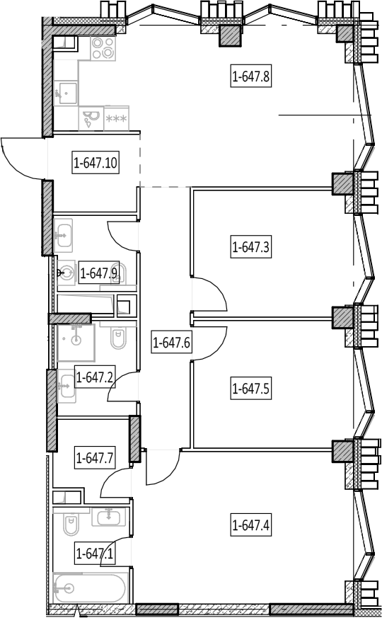 4+ комнаты, 93.8 м², 5/9 этаж, ЖК «Айс Тауэрс»