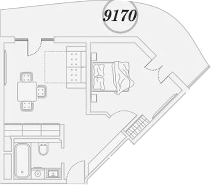 1-комн., 64.7 м², 9/9 этаж, ЖК «ГК Сан Гарден Хотел&СПА»