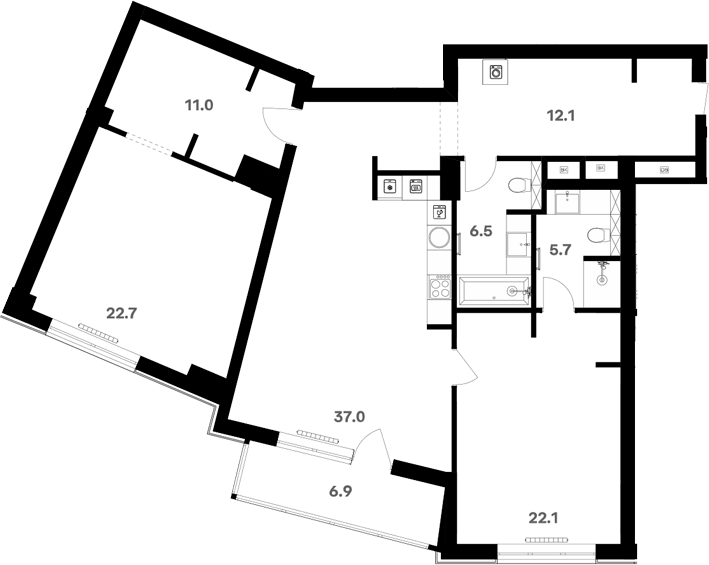 Студия, 120.95 м², 15/20 этаж, ЖК «RIVER HOUSE Щелково»