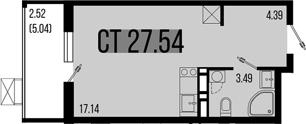 Студия квартира, 25.02 м² в ЖК Цветной бульвар — фото 2