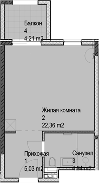 Студия квартира, 32.29 м² в ЖК Гостиничный комплекс Николай 1 — фото 2
