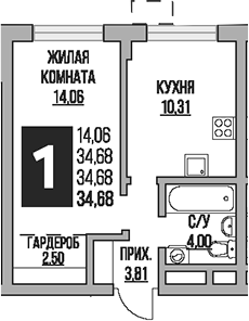 1-комн. Гранель Живописный