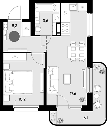 Продается 2-комн. квартира, 36.6 м²