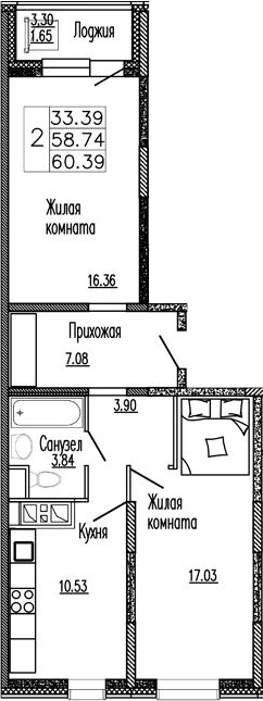 2-комн. Клевер