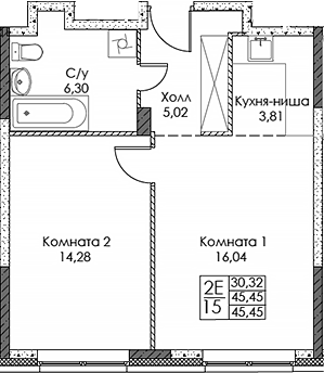 2-комн. ЭВОПАРК Сокольники