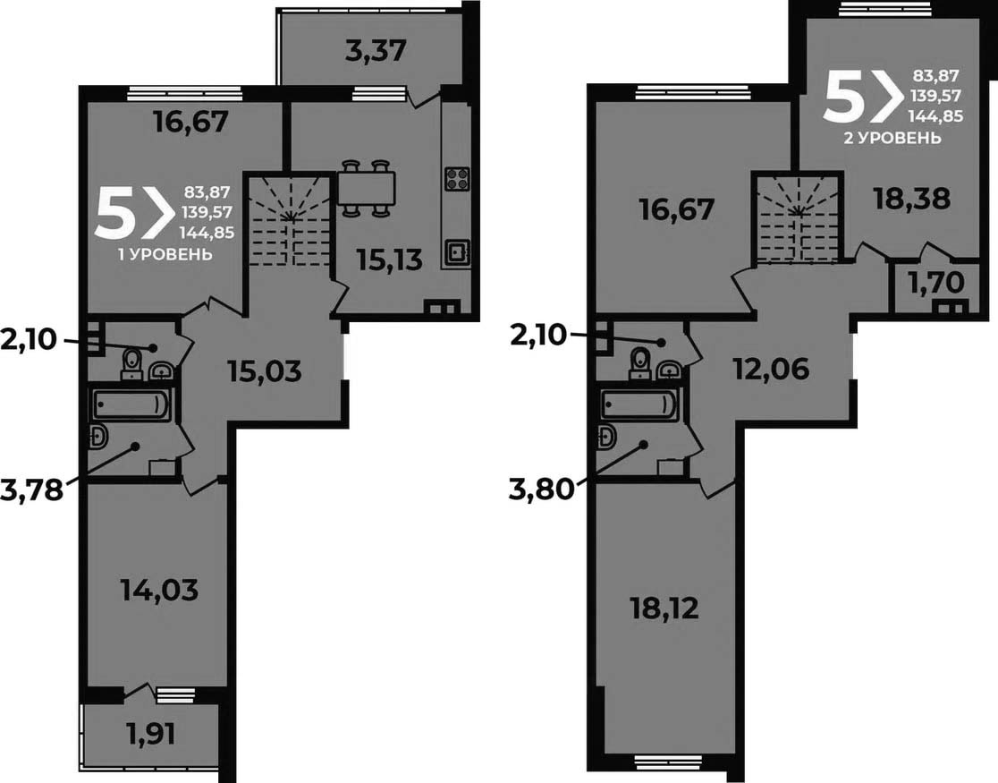5-комн. квартира, 139.57 м² в ЖК Аксиома — фото 2