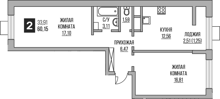 2-комн. Гранель Пехра