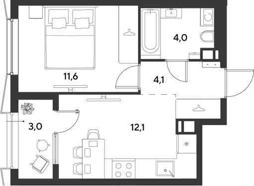 Продается 1-комн. квартира, 31.8 м²