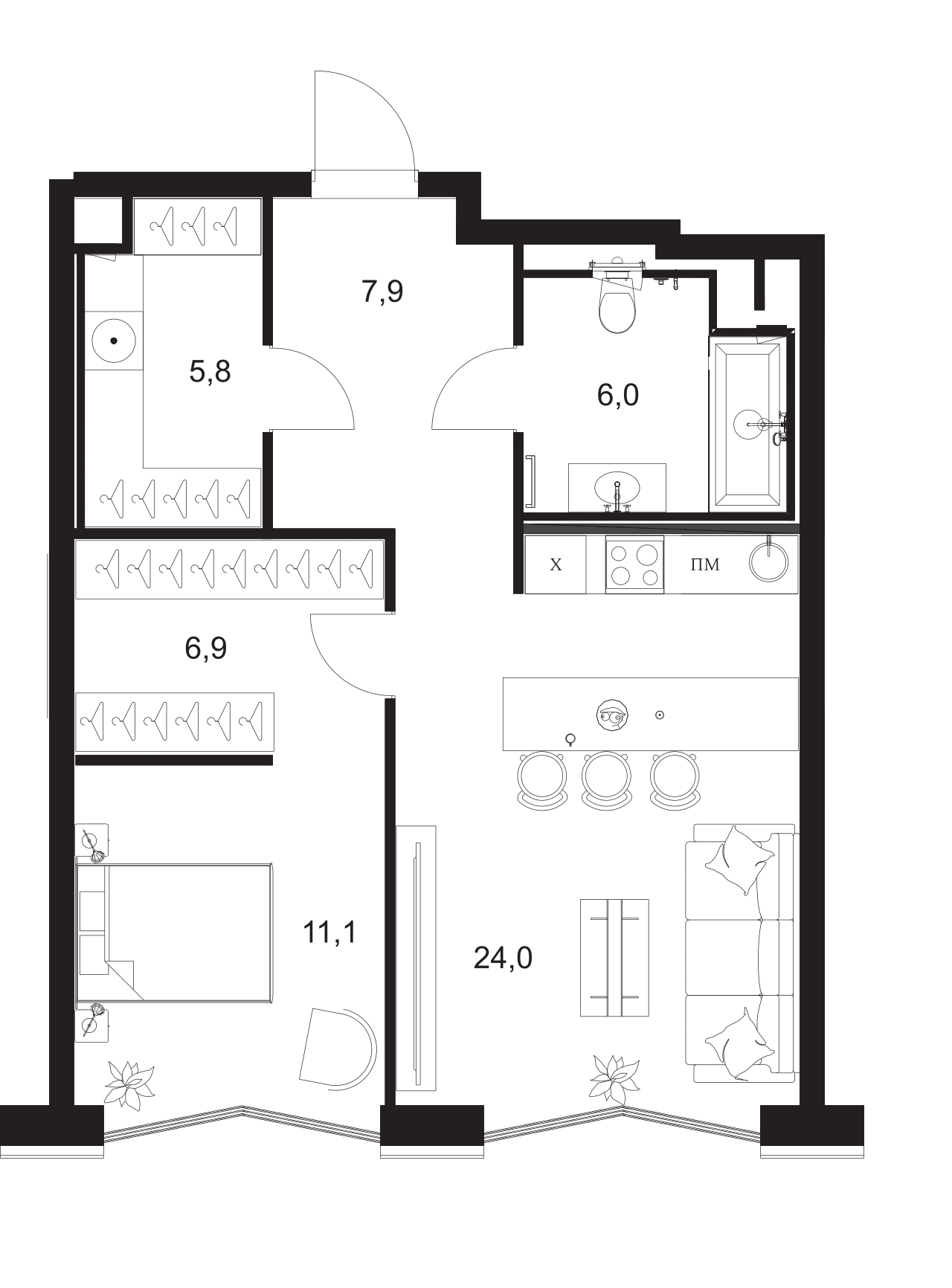 2-комн. A. Residence