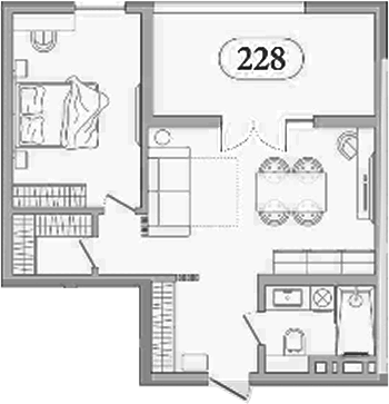 1-комн. квартира, 47.6 м² в ЖК Эден Ривьера — фото 2
