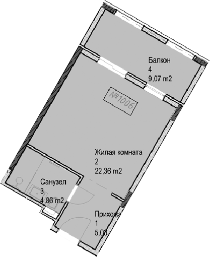 Студия квартира, 32.3 м² в ЖК Гостиничный комплекс Николай 1 — фото 2