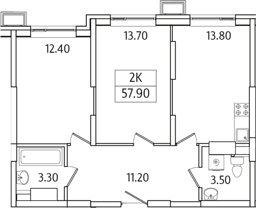 2-комн. Видный Берег 2.0