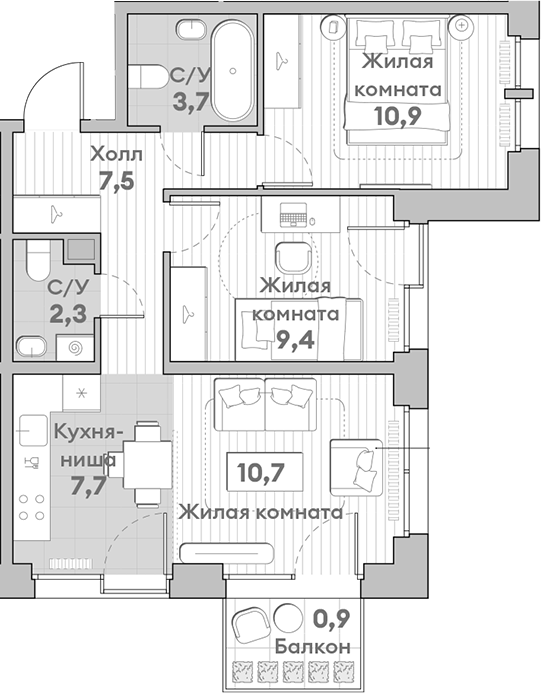 3-комн. НАТИВ