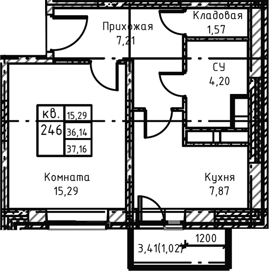 1-комн. Высокий Берег