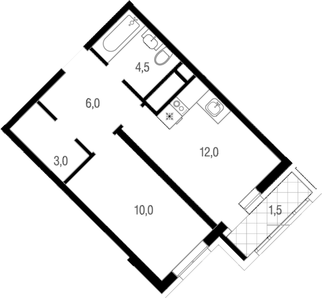1-комн., 35.5 м², 4/25 этаж, ЖК «Котельники парк»