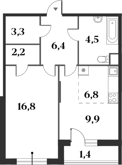 2-комн. Миниполис 8 Кленов
