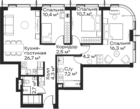 4-комн. Сити Бэй