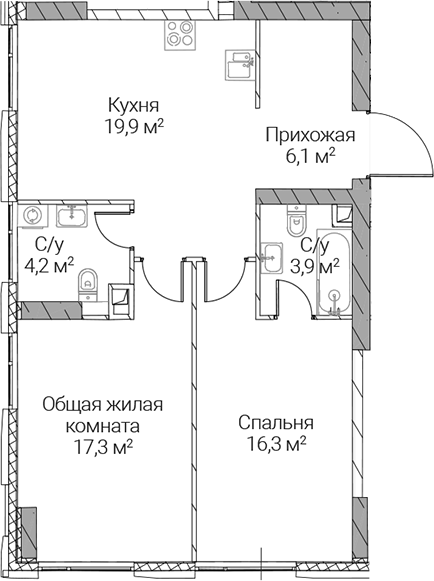 2-комн. СЕЗАР СИЛИКА