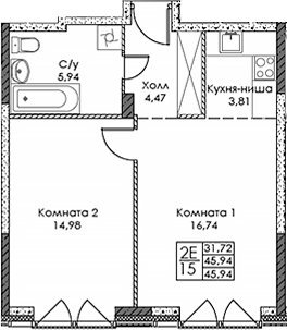2-комн. ЭВОПАРК Сокольники