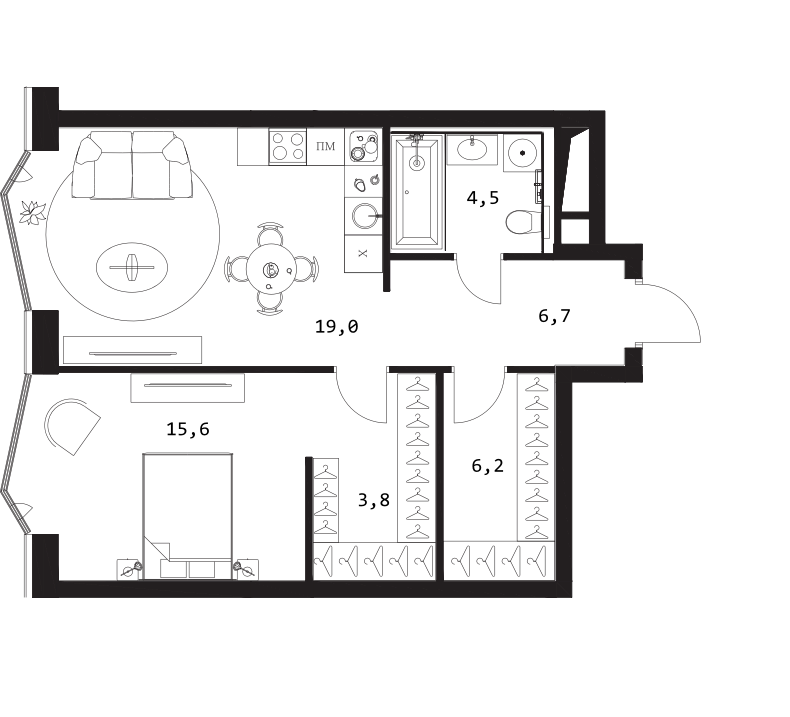 2-комн. A. Residence