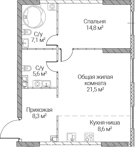 2-комн. СЕЗАР СИЛИКА
