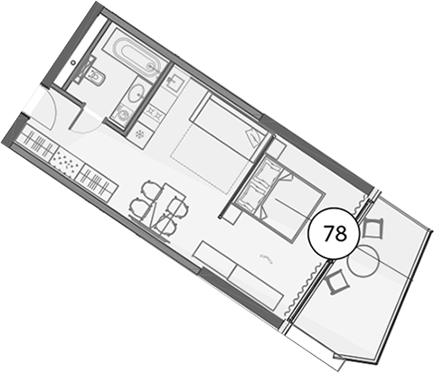 Студия, 48.3 м², 6/8 этаж, ЖК «Гостиничный комплекс Поляна Пик»