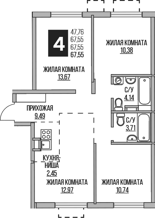 4-комн. Гранель Аникеевский