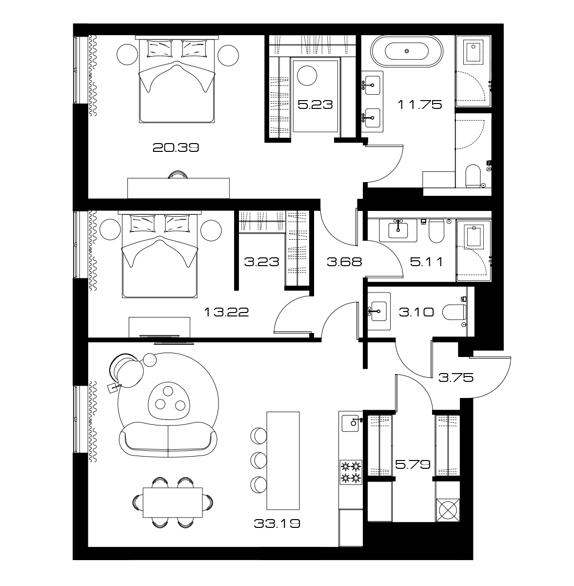 3-комн. Lunar