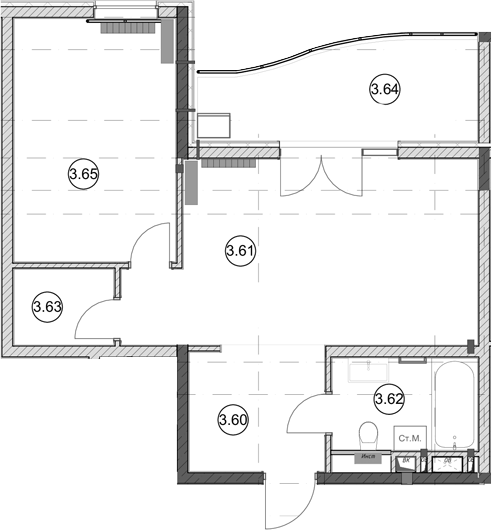 1-комн. квартира, 47.1 м² в ЖК Эден Ривьера — фото 2