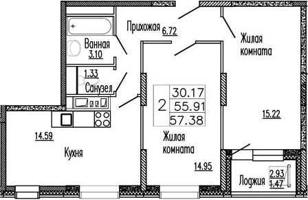 2-комн. Клевер