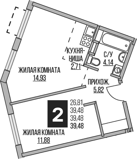 2-комн. Гранель Аникеевский