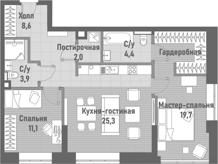 3-комн. Ренессанс
