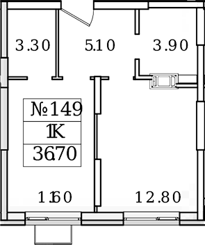 1-комн., 36.7 м², 14/20 этаж, ЖК «Видный Берег 2.0»