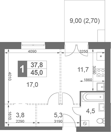 1-комн. Дубровицы Клаб