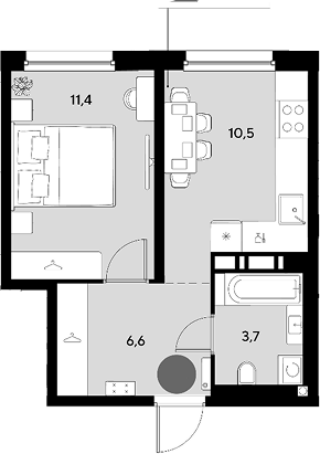 1-комн. квартира, 32.2 м² в ЖК Грейд — фото 2